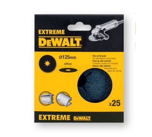 Шлифкруги фибровые EXTREME,125мм,60G, 25шт DEWALT DT3212-QZ