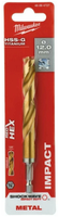 Сверло по металлу MILWAUKEE SHOKWAVE HSS-G TIN RED HEX D 12 ММ