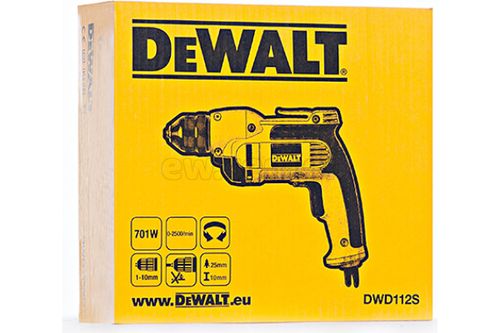 Сетевая безударная дрель DEWALT DWD112S-KS, 701 Вт