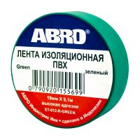 Изолента ABRO (19 мм х 9,1 м) зелёная