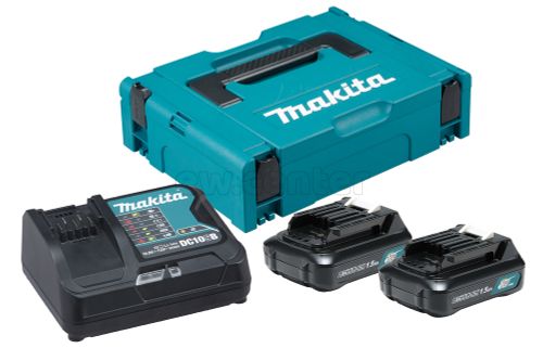 Набор MAKITA CXT (АКБ BL1016Bх2, Li-Ion, 12В, 1.5Ач + ЗУ DC10SB, 10.8/12В, 5А, в кейсе MakPac)