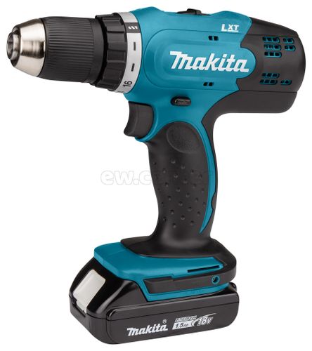 Акк. дрель-шуруповерт MAKITA DDF453SYE, 18 В, 2х1.5 Ач Li-ion, 1300 об/мин, 1.8 кг, ЗУ, в кейсе