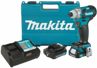 Акк. ударный шуруповерт MAKITA TD111DWAE, 10.8 В, 2х2 Ач Li-ion, 3000 об./мин, 3900 уд./мин, 0.97 кг