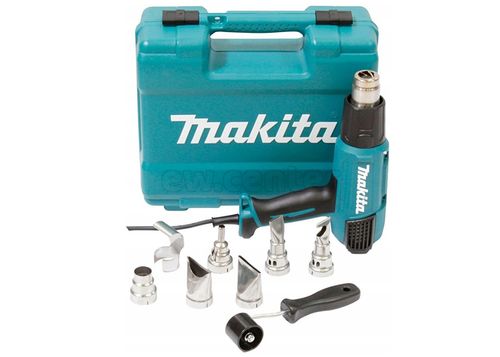 Термопистолет (фен) MAKITA HG6531CK 2000Вт, 50-650 градусов, 200-500л/мин, 0.7кг чемодан, 7 насадок