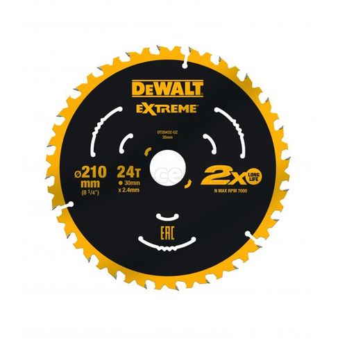 Пильный диск DEWALT DT20432, EXTREME 210/30, 24T ATB7