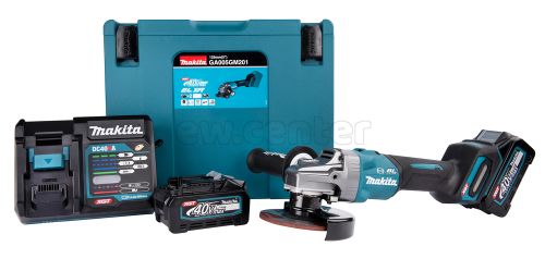 Акк. угловая шлифмашина MAKITA XGT GA005GM201 УШМ, 40В, 125 мм, 8500 об/мин, 2х4А*ч, ЗУ, кейс