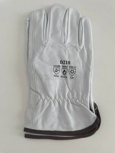 Перчатки серые из козьей кожи EW