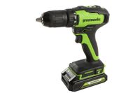 Аккумуляторная дрель-шуруповерт GREENWORKS GD24DD35K2, 24v, 35 Нм, 1х2Ач и ЗУ, кейс