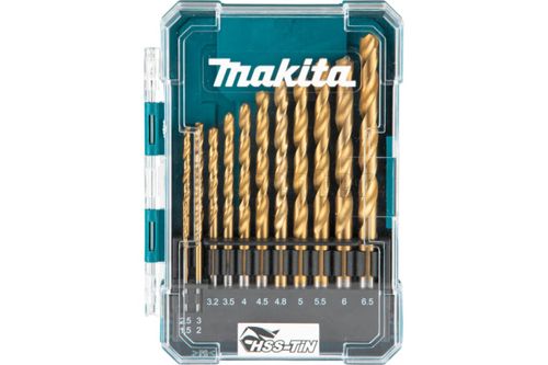 Набор сверл по металлу MAKITA HSS-TiN Economy, 13 шт. (1.5-6.5 мм, шаг 0.5 мм)