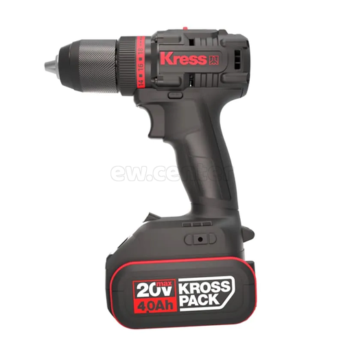 Аккумуляторная бесщеточная дрель-шуруповерт KRESS KUA71, 20В, 60Нм, 4Ач x2, ЗУ, кейс