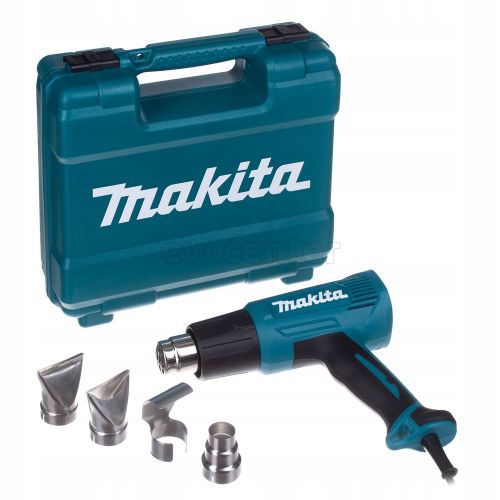 Термопистолет (фен) MAKITA HG5030K, 1600Вт, 350-500 градусов, 300-500л/мин, 0.6кг, кейс