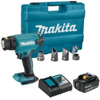 Акк. строительный фен MAKITA DHG181RT1J, 18В, 1х5 Ач Li-Ion, 550 град., 200л/мин, 1.4кг, чемодан