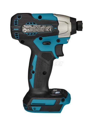 Акк. ударный шуруповерт MAKITA DTD157Z 18В,2x3 Ач, 3000 об/мин, 4100 уд/мин, 1.5 кг, без АКБ и ЗУ