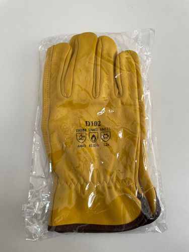 Перчатки желтые из кожи EW