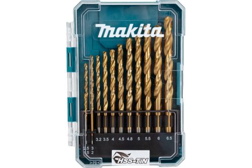 Набор сверл по металлу MAKITA HSS-TiN Economy, 13 шт. (1.5-6.5 мм, шаг 0.5 мм)