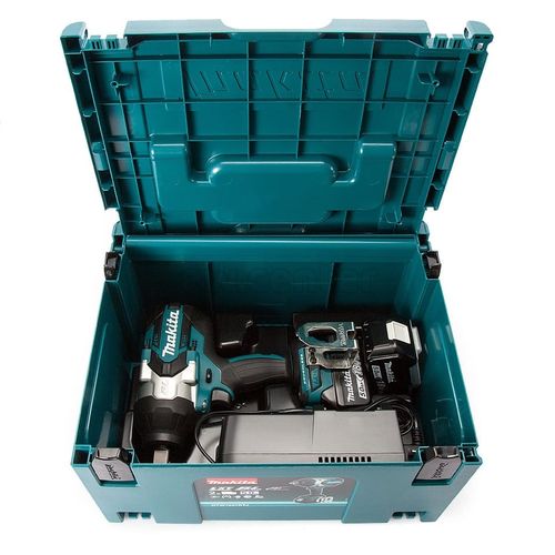 Акк. ударный гайковерт  MAKITA DTW1001RTJ, 18В, 2х5 Ач, 2200 уд/мин, 1050Нм, 3.7 кг, МАКРАС