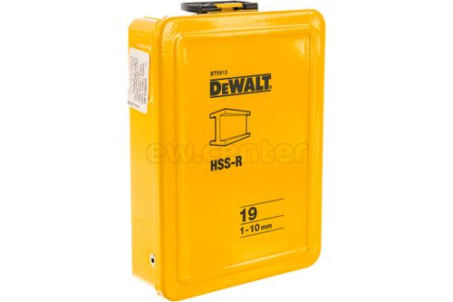 Набор сверл по металлу DEWALT DT5913 HSS-R 1-10мм 19шт.