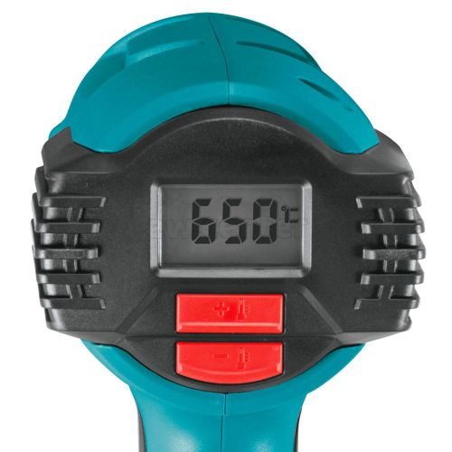 Термопистолет (фен) MAKITA HG6530VK, 2000Вт, 50-650 градусов, 280-550л/мин, 0.72кг кейс, 4 насадки