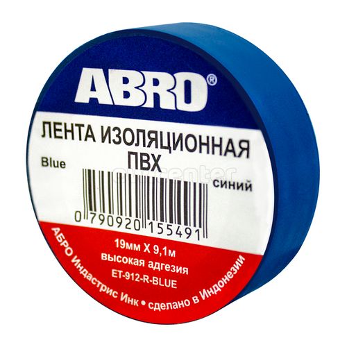 Изолента ABRO (19 мм х 9,1 м) синяя