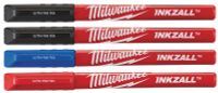 Маркер MILWAUKEE INKZALL со сверхтонким пером Цветные (4шт, Черный-2/Красный/Синий)