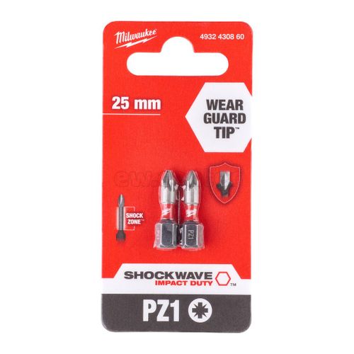 Насадка MILWAUKEE SHOCKWAVE PZ1 25мм (2 шт.) 4932430860