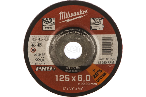 Диск шлифовальный MILWAUKEE по металлу SG 27/125х6 PRO+