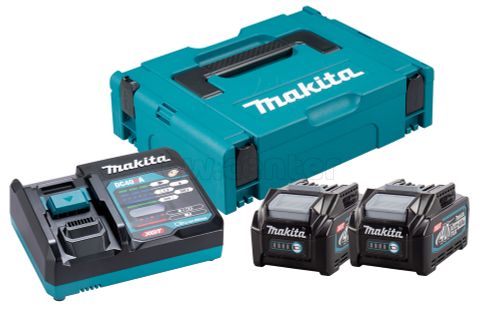 Набор MAKITA XGT (АКБ BL4040х2, Li-Ion, 40В, 4,0Ач + ЗУ DC40RA 40В, 6А, в кейсе MakPac)