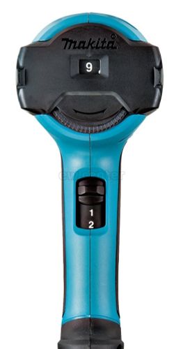 Термопистолет (фен) MAKITA HG6031VK, 1800Вт, 50-600 градусов, 250-500л/мин, 0.7кг чемодан, 4 насадки