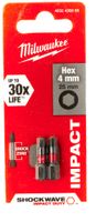 Насадка MILWAUKEE SHOCKWAVE для шуруповерта Hex 4х25 мм (2шт.)