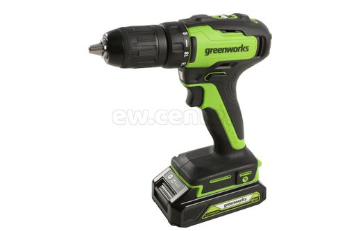 Аккумуляторная дрель-шуруповерт GREENWORKS GD24DD35K2, 24v, 35 Нм, 1х2Ач и ЗУ, кейс