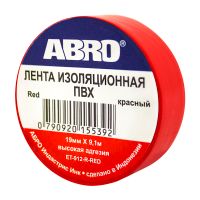 Изолента ABRO (19 мм х 9,1 м) красная