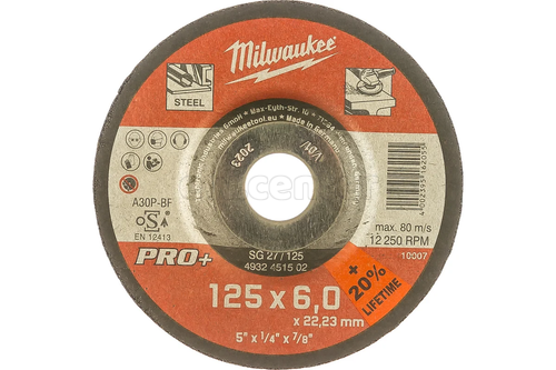Диск шлифовальный MILWAUKEE по металлу SG 27/125х6 PRO+
