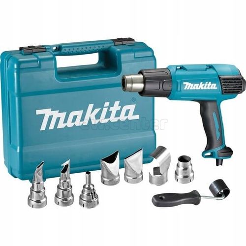 Термопистолет (фен) MAKITA HG6531CK 2000Вт, 50-650 градусов, 200-500л/мин, 0.7кг чемодан, 7 насадок