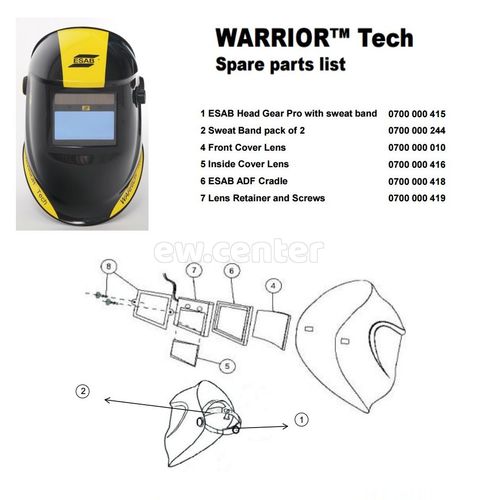 Наружное защитное стекло ESAB Savage A40, Warrior Tech 9-13 (пластик)