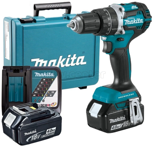 Аккумуляторная бесщеточная дрель-шуруповерт MAKITA DDF484RME, 54Нм LXT 18В, 2х4Ач, кейс