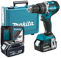 Аккумуляторная бесщеточная дрель-шуруповерт MAKITA DDF484RME, 54Нм LXT 18В, 2х4Ач, кейс
