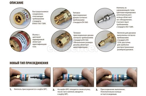 Быстросъемный соединитель GCE QC-030, Горючий газ, 8,0мм