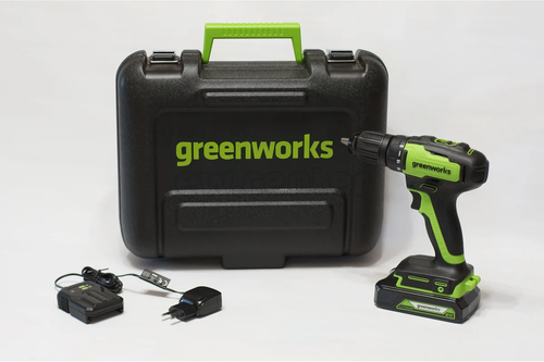 Аккумуляторная дрель-шуруповерт GREENWORKS GD24DD35K2, 24v, 35 Нм, 1х2Ач и ЗУ, кейс