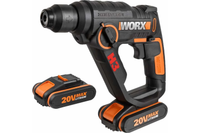 Аккумуляторный перфоратор WORX WX390.1, 20v, 1.2 Дж, АКБ 2х2 А·ч и ЗУ