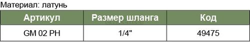 Штуцер БРС JONNESWAY европейского типа с установочной частью под шланг 6.3 мм GM-02PH