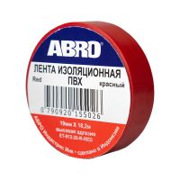 Изолента ABRO (19 мм х18,2 м) красная