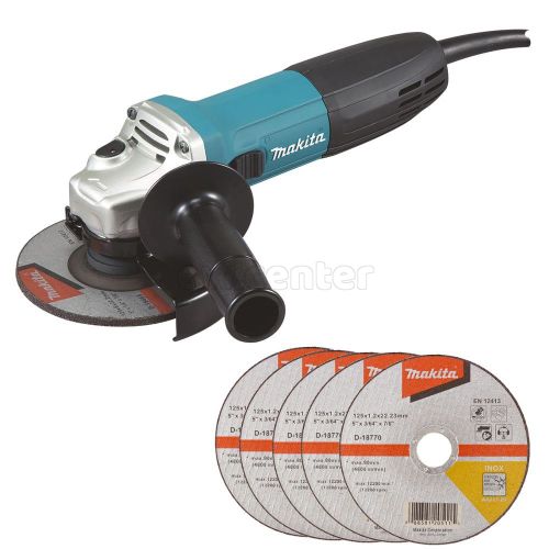 Угловая шлифмашина MAKITA GA5030RX9 УШМ, 125мм, 720Вт, 11000об/мин, 1.91кг, диск D-18770 x 5 шт.