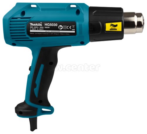 Термопистолет (фен) MAKITA HG5030K, 1600Вт, 350-500 градусов, 300-500л/мин, 0.6кг, кейс