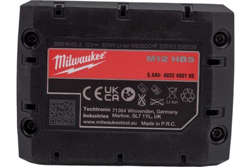 Аккумулятор MILWAUKEE M12 HB5 (12В; 5.0 А/ч; Li-ion)