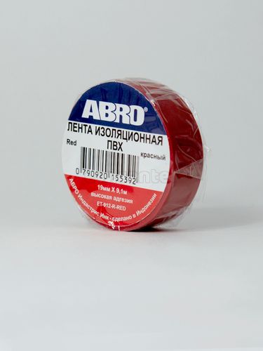 Изолента ABRO (19 мм х 9,1 м) красная