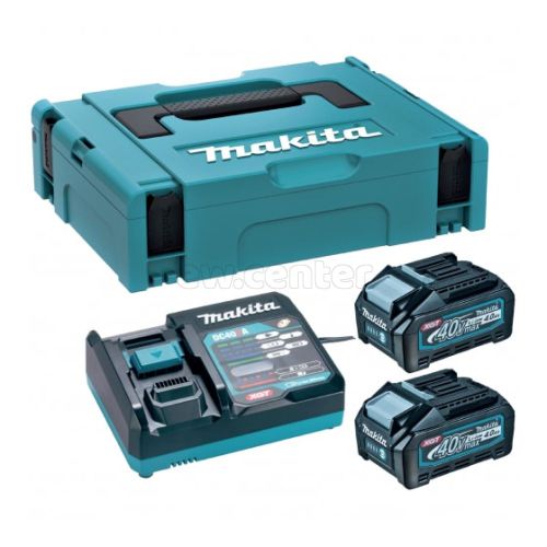 Набор MAKITA XGT (АКБ BL4040х2, Li-Ion, 40В, 4,0Ач + ЗУ DC40RA 40В, 6А, в кейсе MakPac)