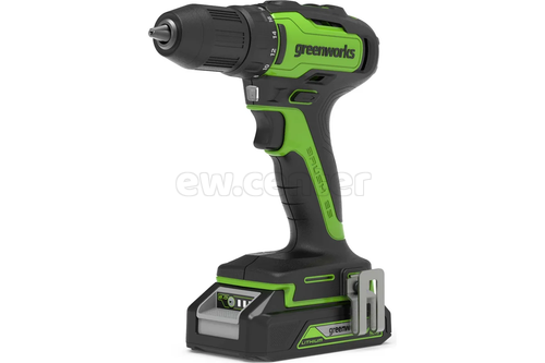 Аккумуляторная дрель-шуруповерт GREENWORKS GD24DD35K2, 24v, 35 Нм, 1х2Ач и ЗУ, кейс