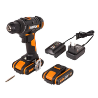 Аккумуляторная дрель-шуруповерт WORX WX100.2, 20В, 2х2Ач, ЗУ 0,4А, сумка