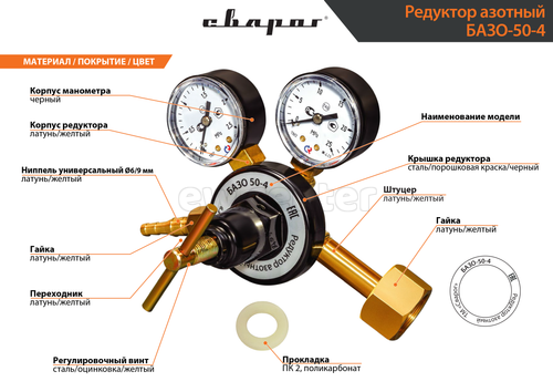 Редуктор азотный СВАРОГ БАЗО 50-4 (1C008-0032-N2)