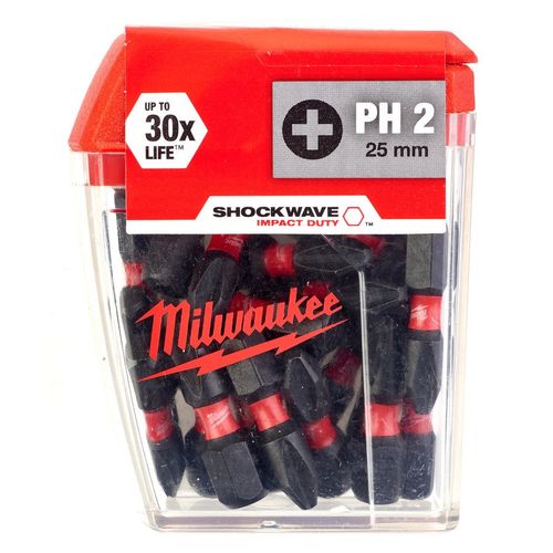 Насадка MILWAUKEE SHOCKWAVE PH2 25мм (25 шт.) 4932430853